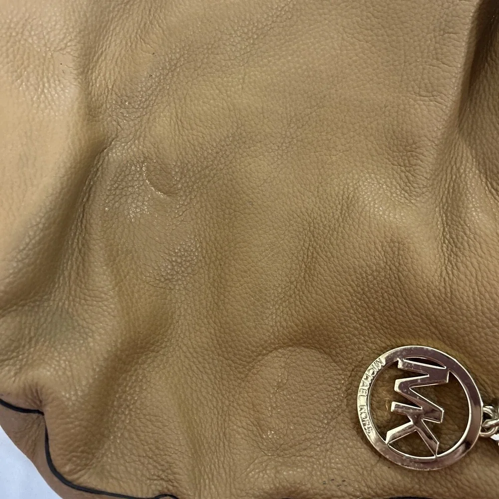 MICHAEL MICHAEL KORS Leather‎ Hobo Shoulder Bag Brown Pebbled Tassels Large
